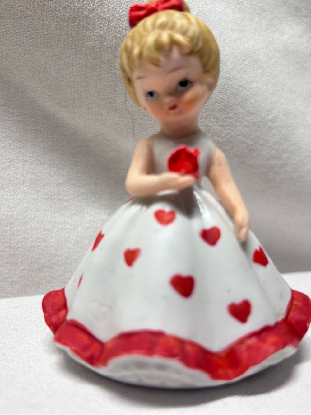 Vtg LEFTON Bisque Porcelain VALENTINE Girl Figurine - Picture 12 of 12